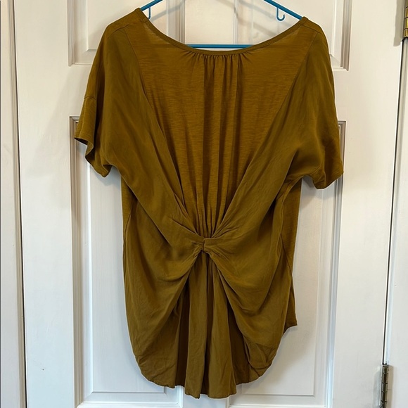 Anthropologie Tops - Amadi Brown Scoop Neck Short Sleeve Contrast Back Blouse - Size Medium
